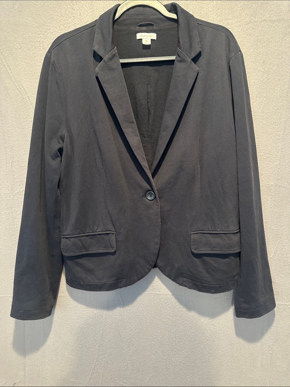 Garnet Hill Charcoal Single-Button Blazer
